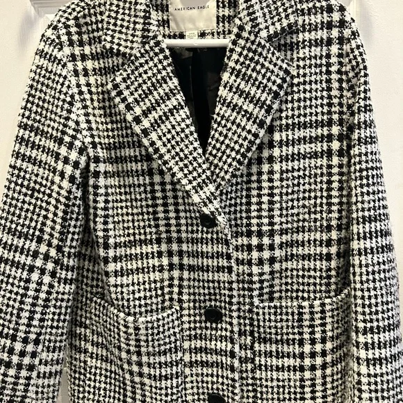 American Eagle Outfitters Houndstooth Pea Coat S - Picture 2 of 11